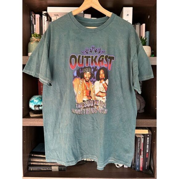 🐿️ NWOT Outkast Mineral Wash Green Short Sleeve Graphic Tee Unisex XL - Picture 1 of 4